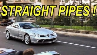 Mercedes SLR w/ Straight Pipes LOUD Sound in Monaco !