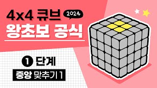 444 큐브 맞추는 방법 가장 쉽게 설명 - 1단계 중앙 맞추기