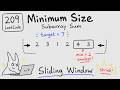 Minimum Size Subarray Sum — Sliding Window Shrinking | LeetCode 209