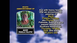 Marie Fedelia Philippe ~ Short Obituary