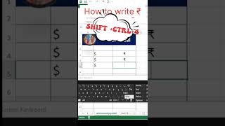 how to type rupee symbol in keyboard in excel #shorts #viralvideo #youtubeshorts