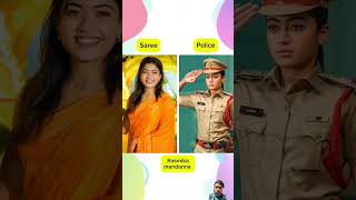 Rasmika mandanna and sree lella police vs saree #sreeleela#rasmika