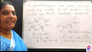 Find the length of Diagonals of a Parallelogram| GEOMETRY |