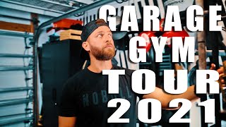Garage Gym Tour 2021 | Home Gym Setup | Rogue Folding Rack