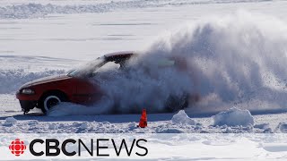 These drivers are racing on frozen lakes