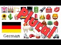 Learn 400 words - German with Emoji -  🌻🌵🍿🚌⌚️💄👑🎒🦁🌹🥕⚽🧸🎁 PLURAL