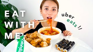 【ウーバーイーツ】雑談しながらひたすら韓国料理を食べる動画