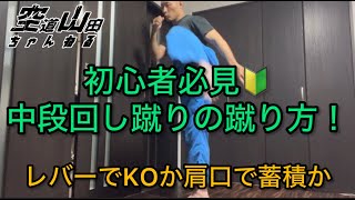 【武道】初心者必見！中段回し蹴りの蹴り方【格闘技】