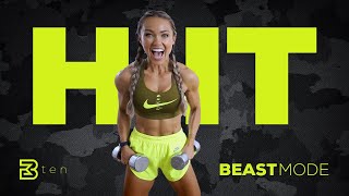 BEASTMODE HIGH INTENSITY - Dumbbell HIIT Cardio Workout | Day 10