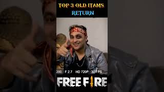 Ad promotion avilable TOP 3 OLD ITAMS RETURN 😱? GARENA free fire|| #freefire #factsvideo #shorts