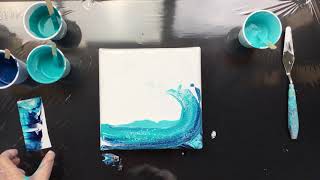 ( 662 ) Acrylic pouring the wave