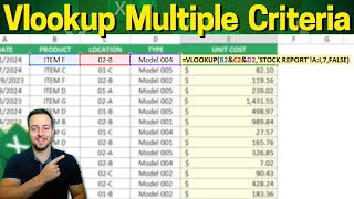 Vlookup with Multiple Criteria in Excel with a Practical Example | Lookup Function
