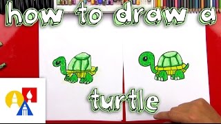How To Draw A Cartoon Turtle