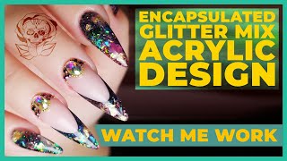 Encapsulated Glitter Mix Acrylic Design