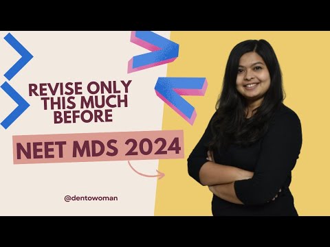 NEET MDS 2024 - REVISE With A Strategy 🎯 - YouTube