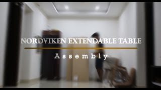 NORDVIKEN Extendable Table Assembly along with SVENBERTIL and ODGER chairs || IKEA || IKEA India ||