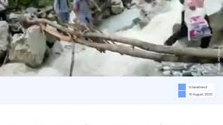 Uttarakhand: Residents Of Sankari Taluka Use Makeshift Bridge To Cross River Stream