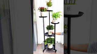 Multi-layer three-dimensional flower stand with pulleys, beautiful and easy to clean #flowerstand