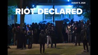 Riot declared, tear gas used outside Portland Police's East Precinct