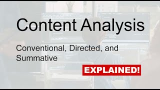 Content Analysis Approaches: Conventional, Directed, and Summative