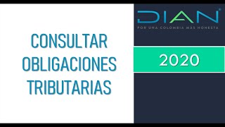 CONSULTA OBLIGACIONES PENDIENTES (MULTAS, DEUDAS, SANCIONES , SALDOS )  | DIAN 2020