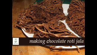 making chocolate roti jala