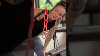 Hand-forged chain for plant hangers! #blacksmith#forge#forging#smallbusiness#satisfying#chain#strong