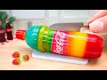 Yummy Miniature Rainbow Coca-Cola Jelly From Miniature Kitchen 🌈Easy & Tasty Jelly Cake Recipe Idea