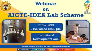 Webinar on the AICTE - IDEA Lab Scheme