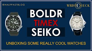 Unboxing Seiko Alpinist, Timex Navi XL, BOLDR Globetrotter, Sekio King Turtle and more!