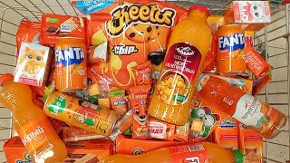 🧡Mega Orange Yummy Shopping 2025 😋🤩Buying Lot's of American Candy's, Snacks and Drinks