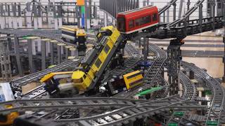 LEGO Train Crashes #04 | Trains falling from Bridges #lego #legotrain #crash