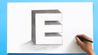 3D Letter Drawing - E