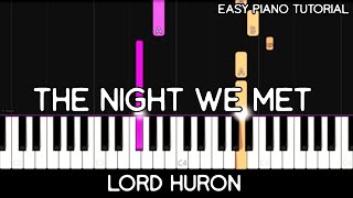 Lord Huron - The Night We Met (Easy Piano Tutorial)