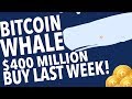 BITCOIN WHALE $400 MILLION BUY????