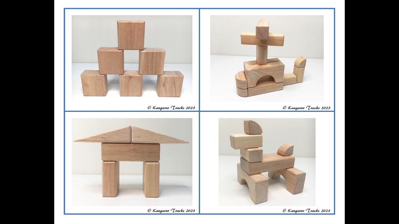 Wooden Block Building Challenge Cards Block Center Activity Set 1