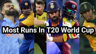 Most Runs In T20 World Cup 🏆 Top 10 Batsman 🏏 #shorts #viratkohli #rohitsharma