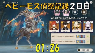 【原神】Ver.5.3 ベヒーモス偵察記録 2日目  86s プラチナ 飯バフあり