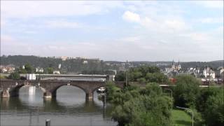 A Series of Trains Cross Mosel River at Koblenz, Germany #3  02/Aug/2014 コブレンツでモーゼル川を渡る一連の列車