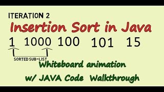 Insertion Sort Tutorial - White Board Explanation and Java Code Walkthrough
