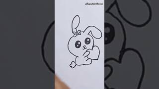 | Draw a bunny holding a heart | how to draw | shorts | #bunnydrawing #howtodraw #shorts