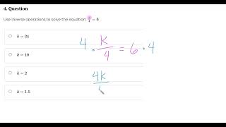 Manipulating Equations Inverse Operations Basic #4