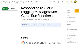 [2024] Responding to Cloud Logging Messages with Cloud Run Functions GSP447