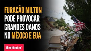 MORADORES SE MOBILIZAM PARA SE PROTEGER DA CHEGADA DO FURACÃO HILTON NO MÉXICO E NOS EUA