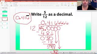 6th grade 5.4 Terminating and Repeating Decimals
