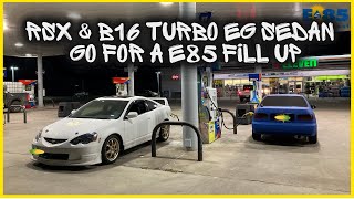 B16 EG SEDAN \u0026 RSX TYPE-S GO FOR A E85 FILL UP!