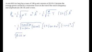 Waves: Energy. Level 1, Example 1