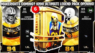 MAKERIGHTS COMING? $200 ULTIMATE LEGEND PACK OPENING! UL KABEER, BILLY JOHNSON+HARRISON! | MADDEN 22