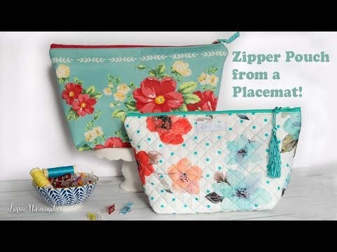 Placemat Zipper Pouch with Vinyl Lining Placemat Zipper Pouch with Vinyl Lining