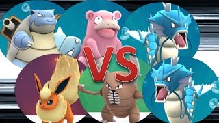 ポケモンGO　ジム戦バトル　カメックス・ヤドラン・ギャラドスvsカイロス・ブースター・ギャラドス他